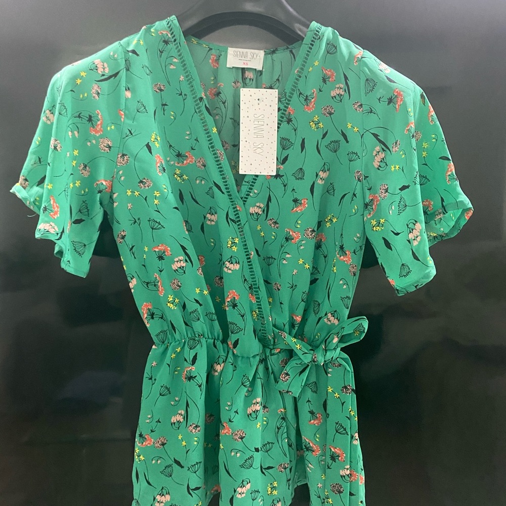 Floral Sienna Sky blouse